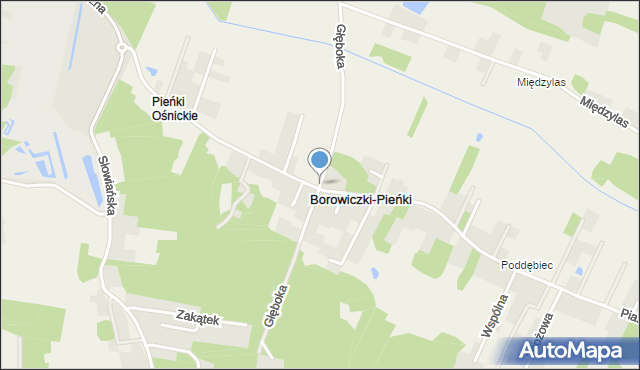Borowiczki-Pieńki, Głęboka, mapa Borowiczki-Pieńki
