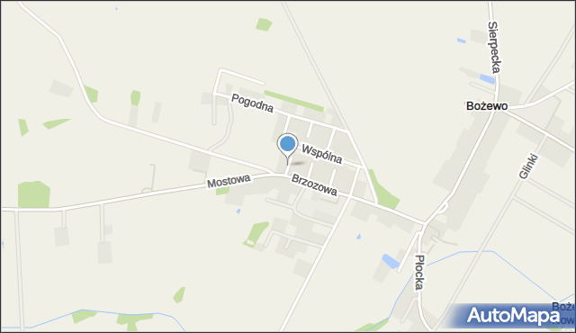 Bożewo gmina Mochowo, Głęboka, mapa Bożewo gmina Mochowo