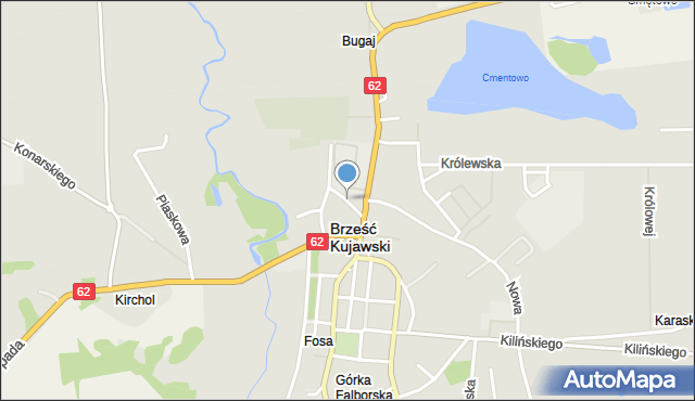 Brześć Kujawski, Głucha, mapa Brześć Kujawski