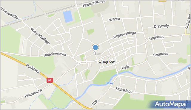 Chojnów powiat legnicki, Głowackiego Bartosza, mapa Chojnów powiat legnicki