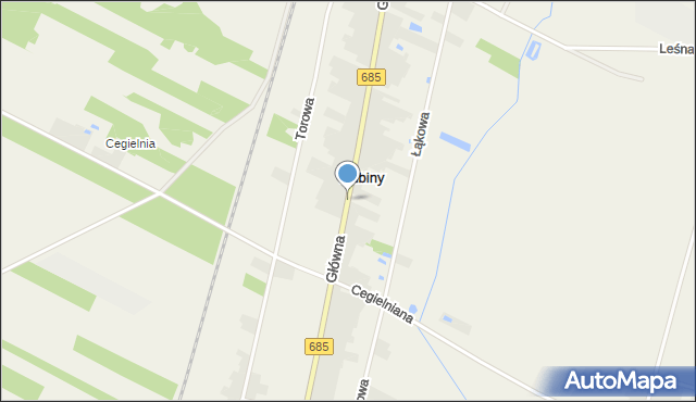 Dubiny, Główna, mapa Dubiny