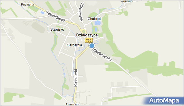 Działoszyce, Głowackiego, mapa Działoszyce