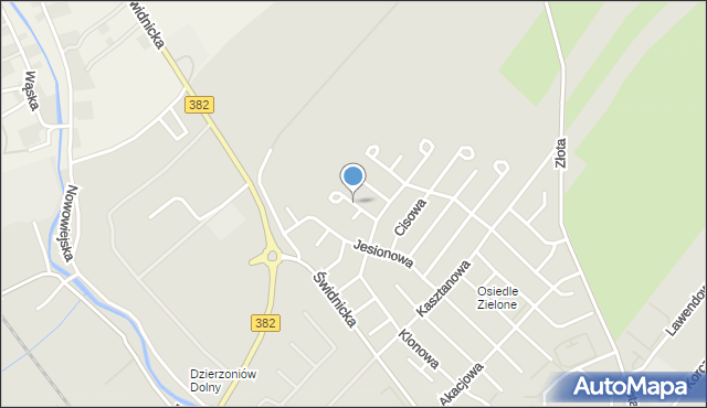 Dzierżoniów, Głogowa, mapa Dzierżoniów