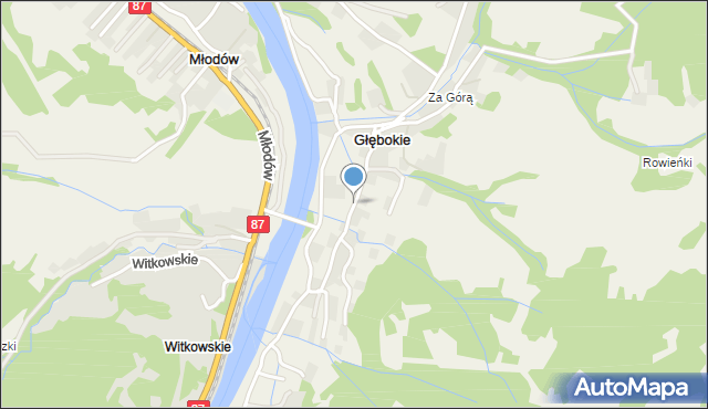 Głębokie gmina Piwniczna-Zdrój, Głębokie, mapa Głębokie gmina Piwniczna-Zdrój