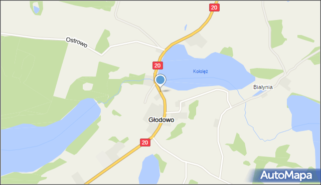 Głodowo gmina Miastko, Głodowo, mapa Głodowo gmina Miastko