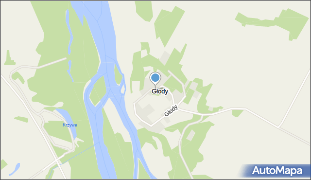 Głody, Głody, mapa Głody