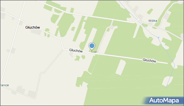 Głuchów gmina Raków, Głuchów, mapa Głuchów gmina Raków