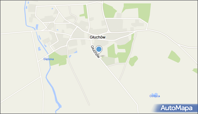 Głuchów gmina Trzebiechów, Głuchów, mapa Głuchów gmina Trzebiechów