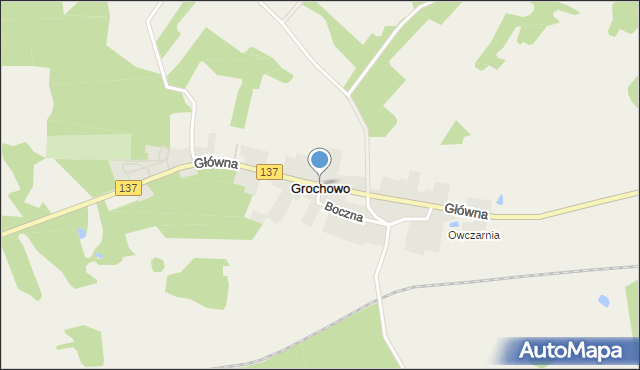Grochowo gmina Sulęcin, Główna, mapa Grochowo gmina Sulęcin
