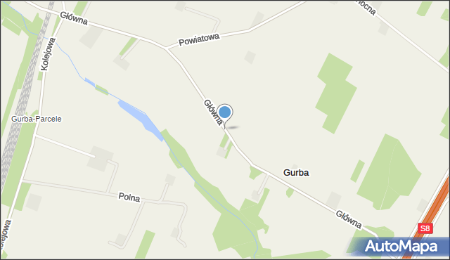 Gurba, Główna, mapa Gurba