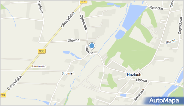 Hażlach, Główna, mapa Hażlach