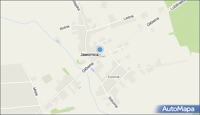 Jawornica gmina Kochanowice, Główna, mapa Jawornica gmina Kochanowice