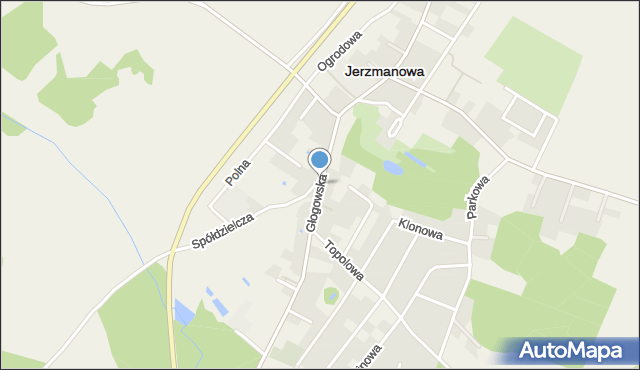 Jerzmanowa, Głogowska, mapa Jerzmanowa