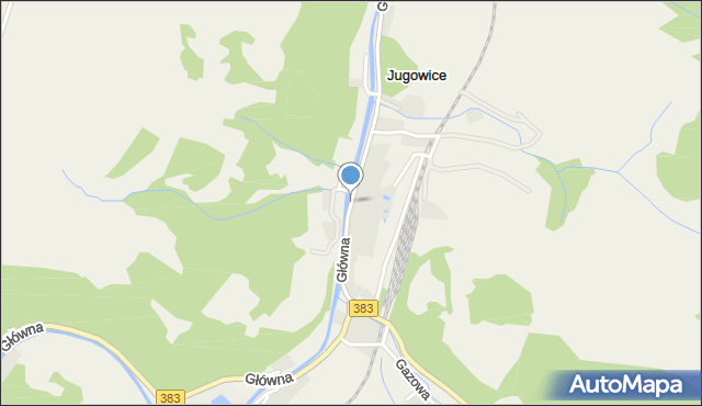 Jugowice gmina Walim, Główna, mapa Jugowice gmina Walim