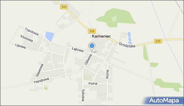 Kamieniec powiat grodziski, Główna, mapa Kamieniec powiat grodziski