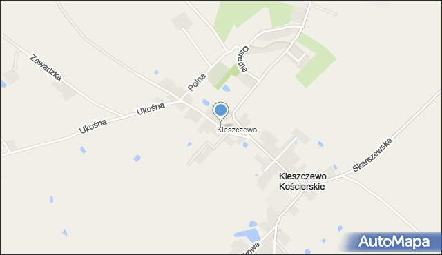 Kleszczewo Kościerskie, Główna, mapa Kleszczewo Kościerskie