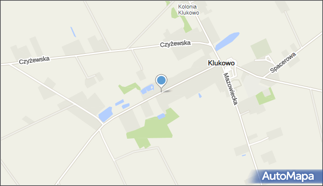 Klukowo powiat wysokomazowiecki, Główna, mapa Klukowo powiat wysokomazowiecki
