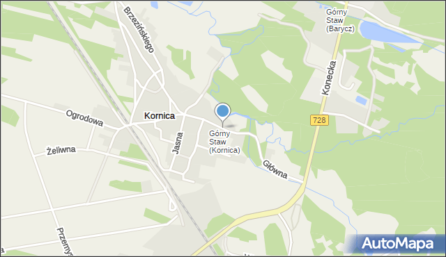 Kornica, Główna, mapa Kornica