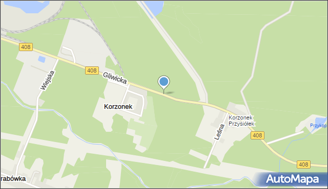 Korzonek gmina Bierawa, Gliwicka, mapa Korzonek gmina Bierawa
