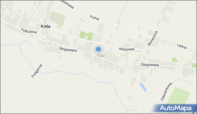 Kotla, Głogowska, mapa Kotla