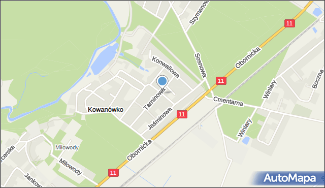 Kowanówko, Głogowa, mapa Kowanówko