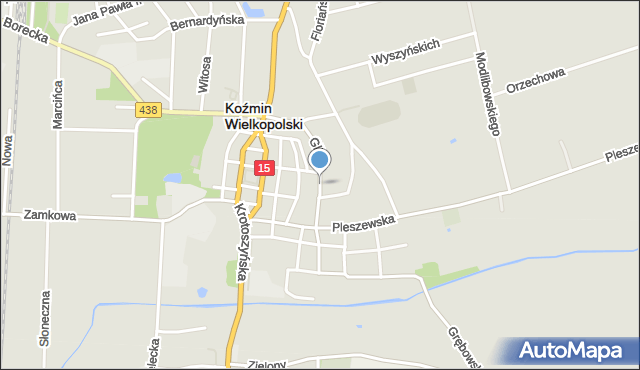 Koźmin Wielkopolski, Glinki, mapa Koźmin Wielkopolski