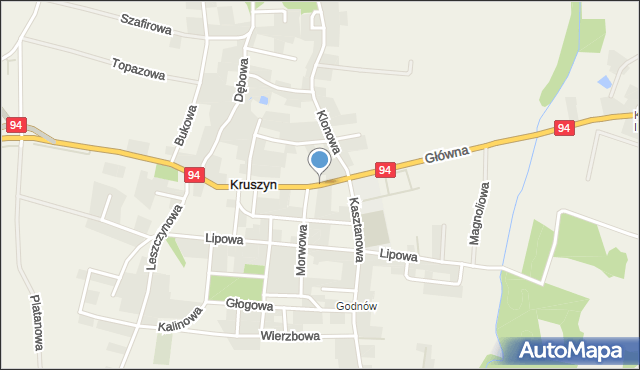 Kruszyn gmina Bolesławiec, Główna, mapa Kruszyn gmina Bolesławiec