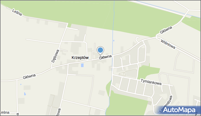 Krzeptów, Główna, mapa Krzeptów