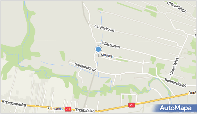 Krzeszowice, Głogowa, mapa Krzeszowice