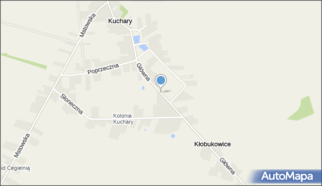 Kuchary gmina Mstów, Główna, mapa Kuchary gmina Mstów