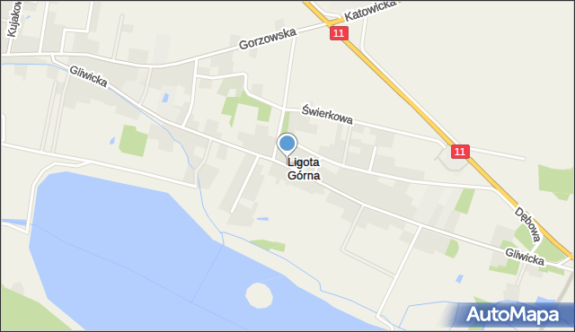 Ligota Górna gmina Kluczbork, Gliwicka, mapa Ligota Górna gmina Kluczbork