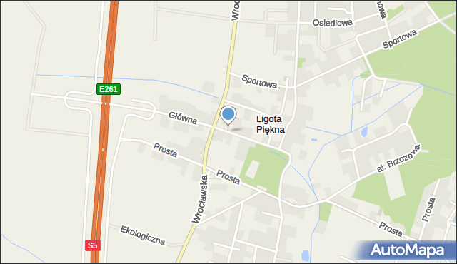 Ligota Piękna, Główna, mapa Ligota Piękna