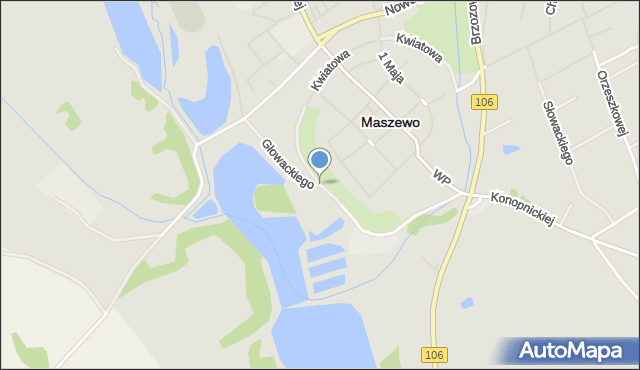 Maszewo powiat goleniowski, Głowackiego, mapa Maszewo powiat goleniowski