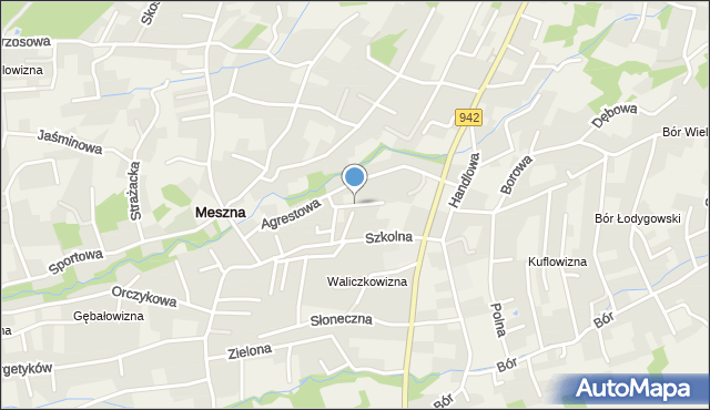 Meszna gmina Wilkowice, Głęboka, mapa Meszna gmina Wilkowice