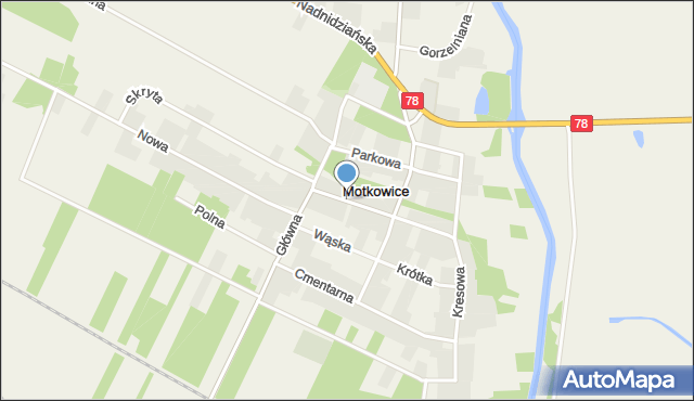 Motkowice, Główna, mapa Motkowice