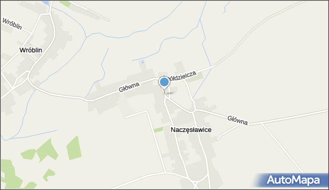 Naczęsławice, Główna, mapa Naczęsławice