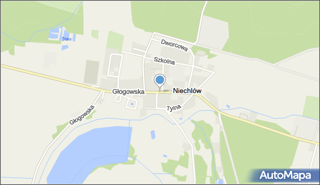 Niechlów, Głogowska, mapa Niechlów