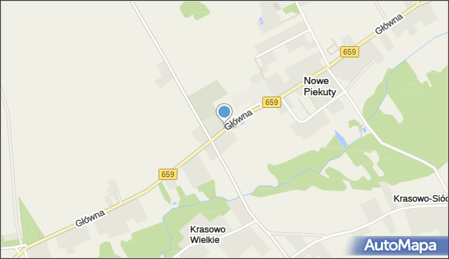 Nowe Piekuty, Główna, mapa Nowe Piekuty