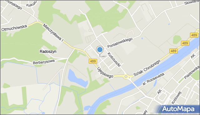 Nysa, Głowackiego Bartosza, mapa Nysy