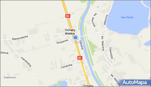 Ochaby Wielkie, Główna, mapa Ochaby Wielkie