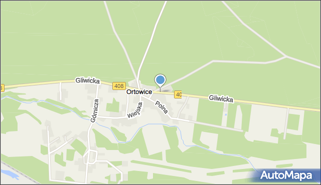 Ortowice, Gliwicka, mapa Ortowice
