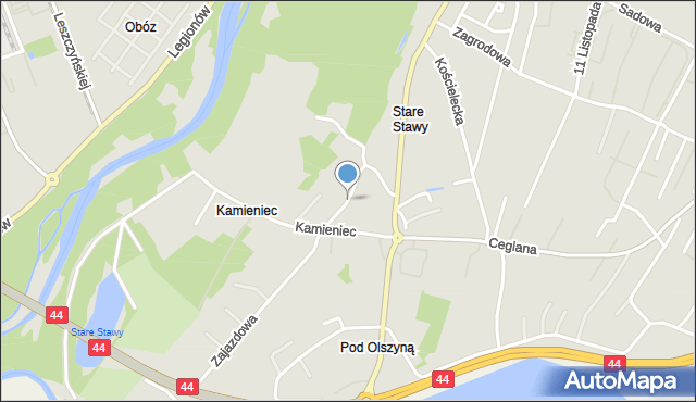 Oświęcim, Głogowa, mapa Oświęcimia