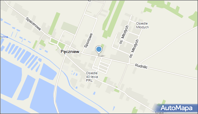 Pęczniew, Główna, mapa Pęczniew