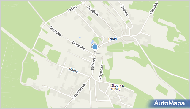 Płoki gmina Trzebinia, Główna, mapa Płoki gmina Trzebinia