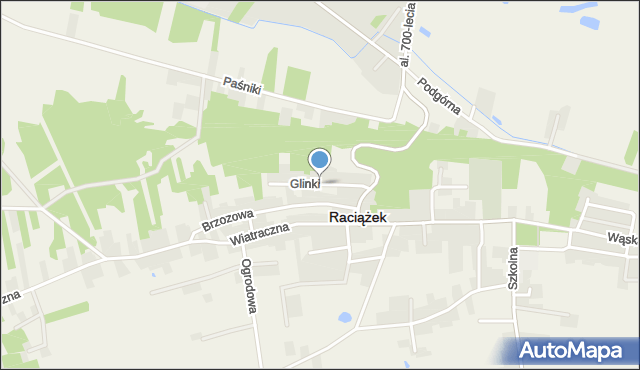 Raciążek, Glinki, mapa Raciążek