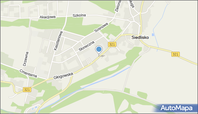 Siedlisko powiat nowosolski, Głogowska, mapa Siedlisko powiat nowosolski