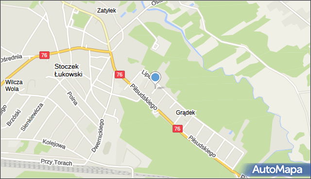 Stoczek Łukowski, Głogowa, mapa Stoczek Łukowski