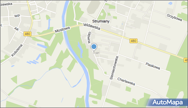 Strumiany gmina Burzenin, Główna, mapa Strumiany gmina Burzenin