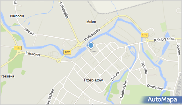 Trzebiatów powiat gryficki, Głęboka, mapa Trzebiatów powiat gryficki