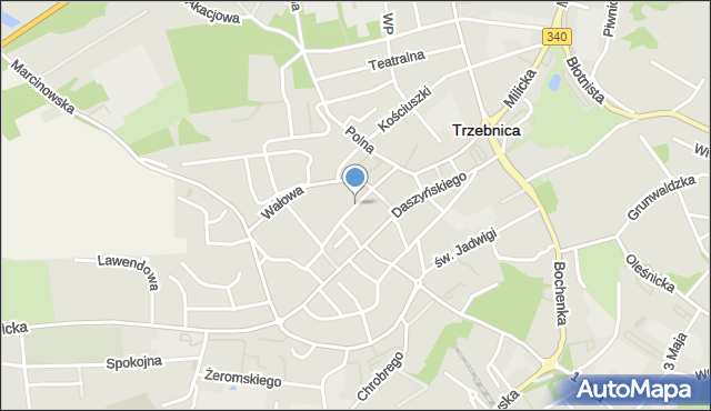 Trzebnica, Głowackiego Bartosza, mapa Trzebnica